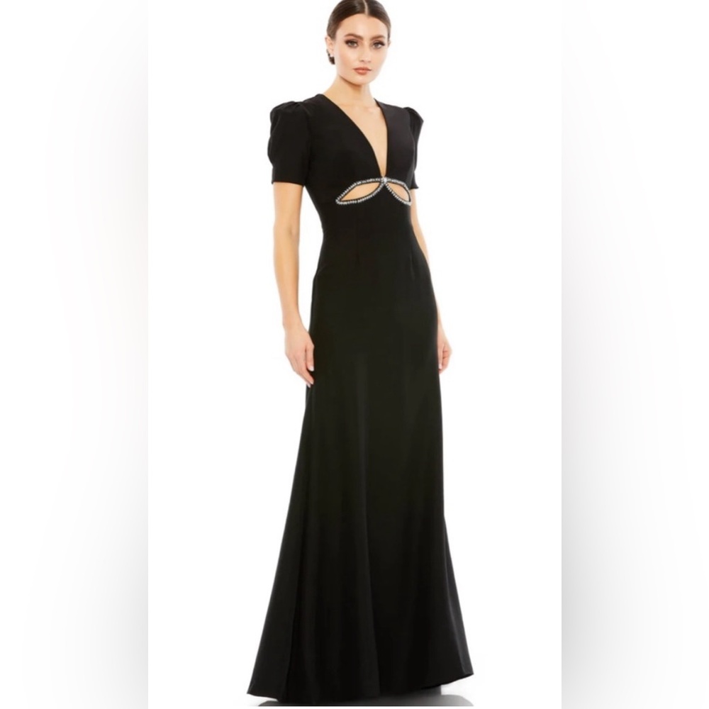 Black embellished MacDuggal gown
